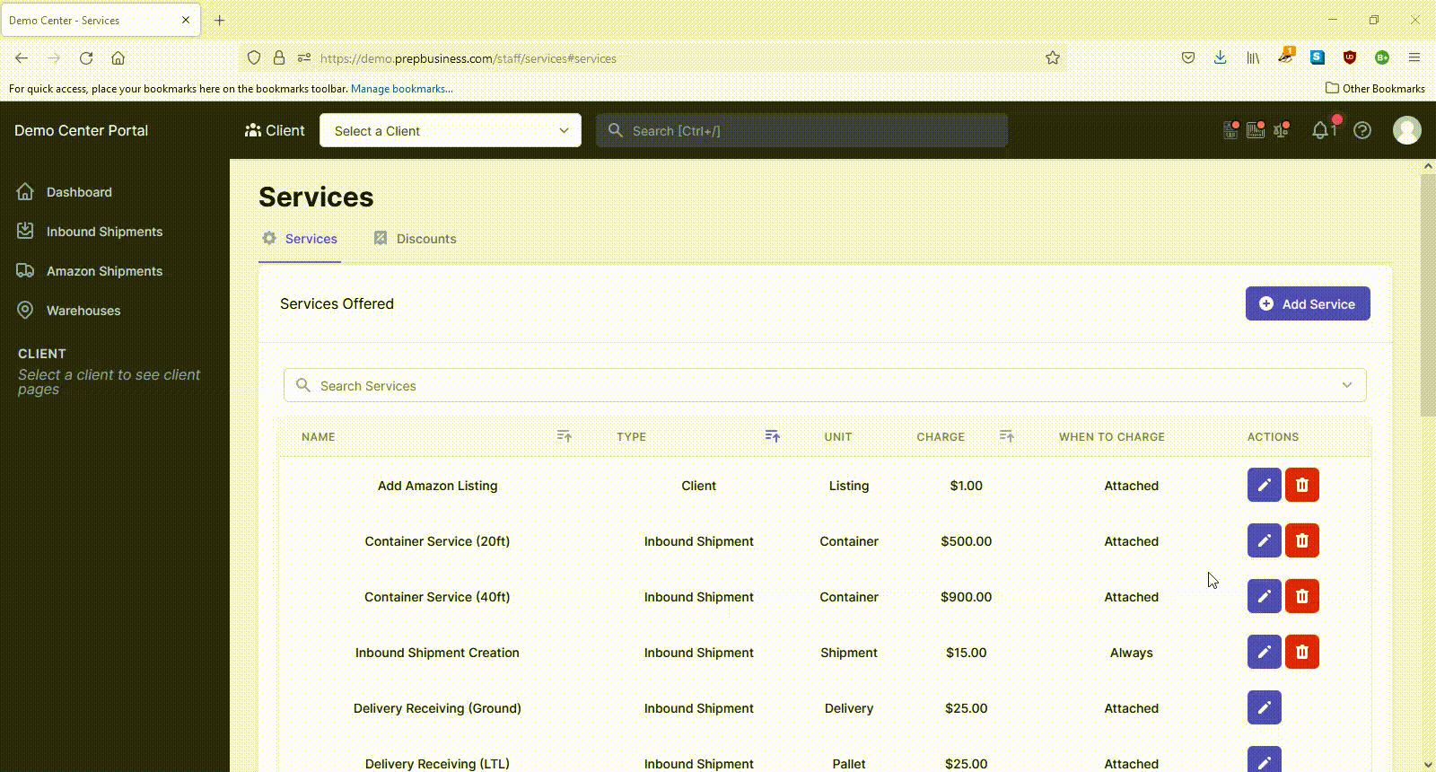 Configure billable services