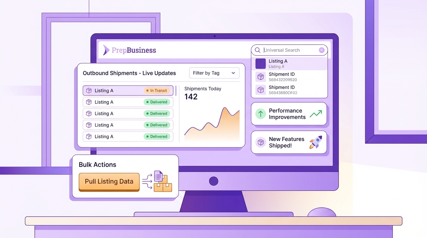 Faster Outbound Shipments, Bulk Listing Data, and Universal Search