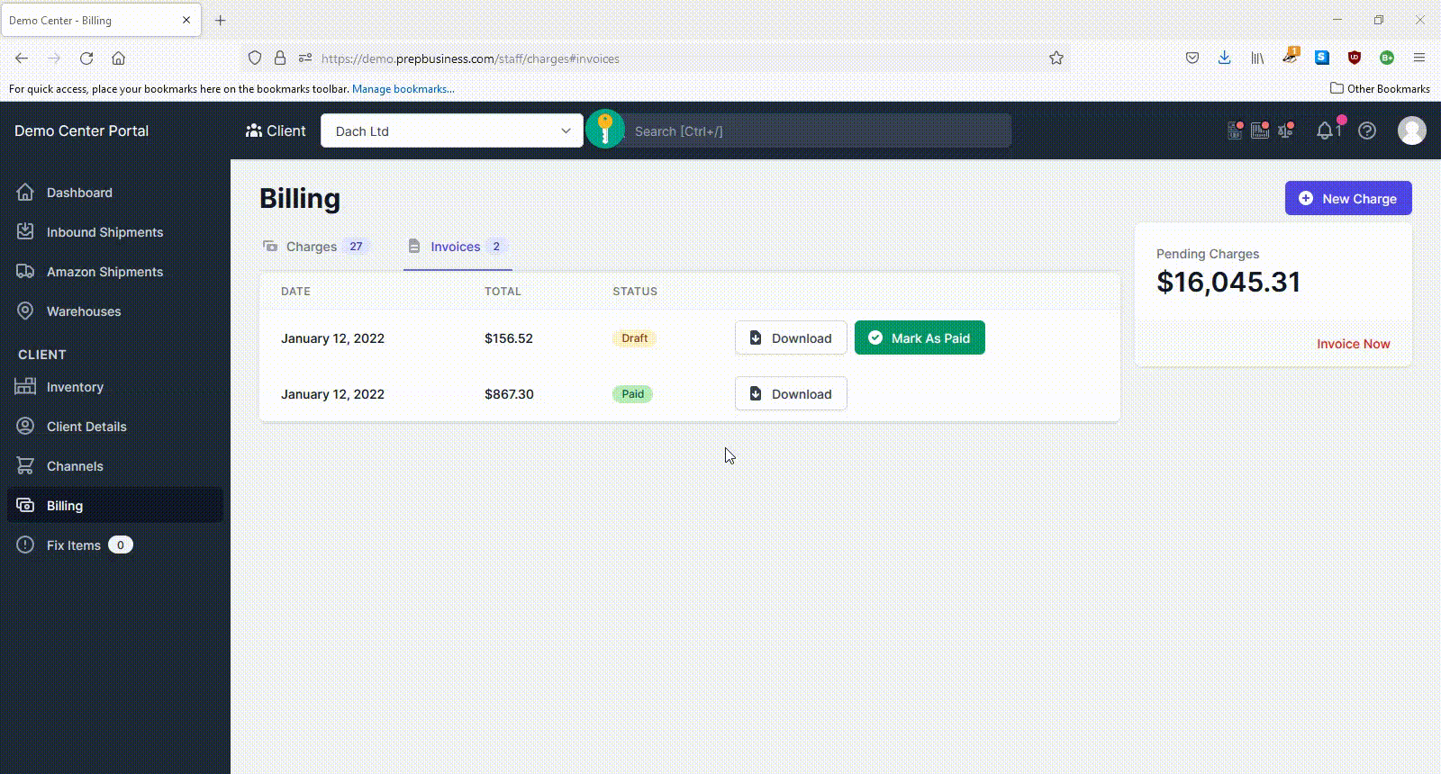 Mark invoice as paid