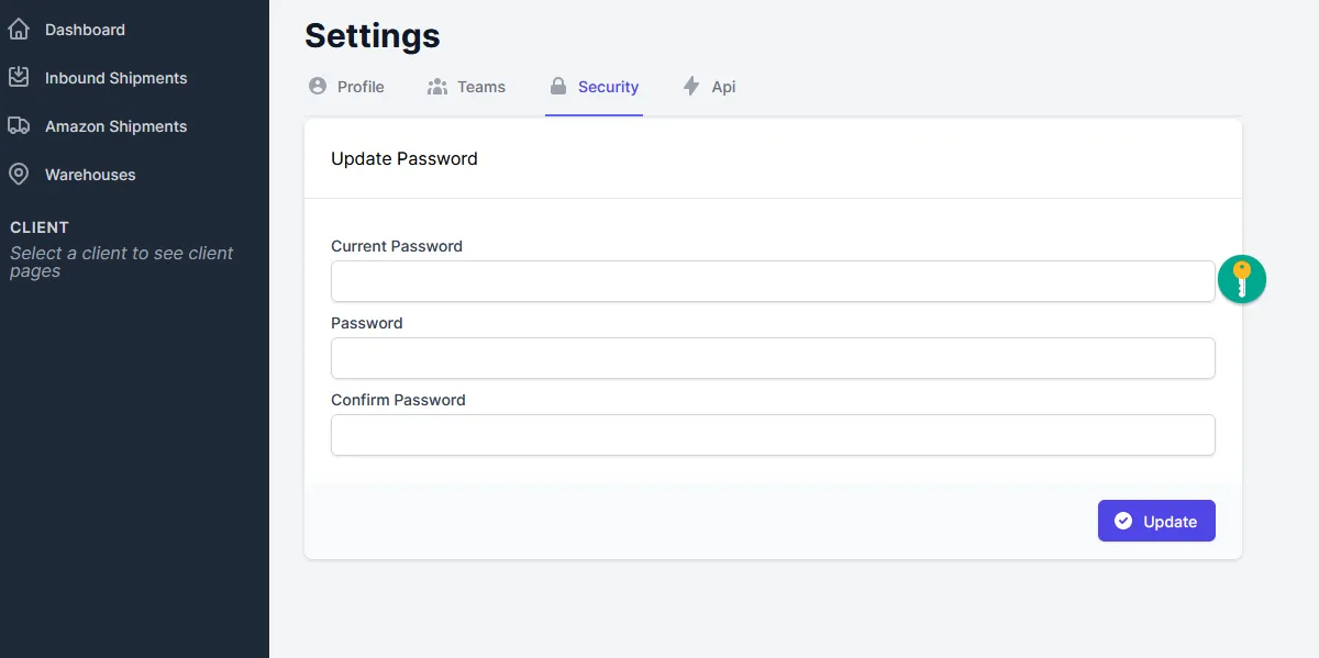 Change account password